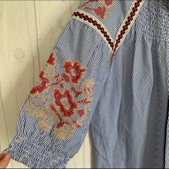 Romeo+Juliet Blue & White Floral Embroidered Dress - Picture 2 of 4